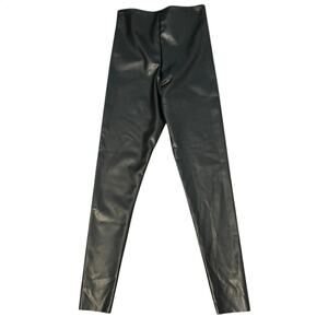 Joie Women's Leggings Black Faux Leather Slimming High Waist Stretch Size Medium